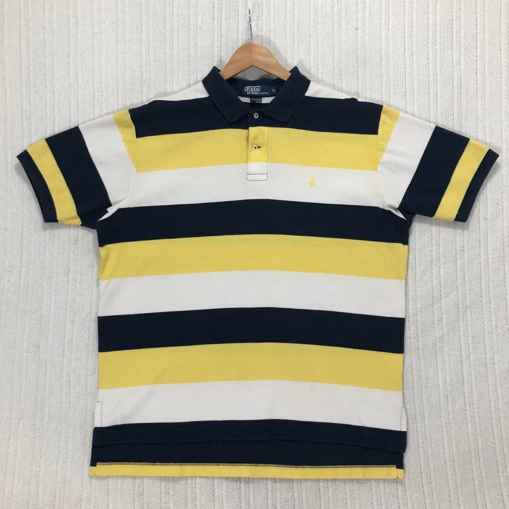 Polo by Ralph Lauren Mens XL Striped Short Sleeve Polo Shirt‎ Classic Fit